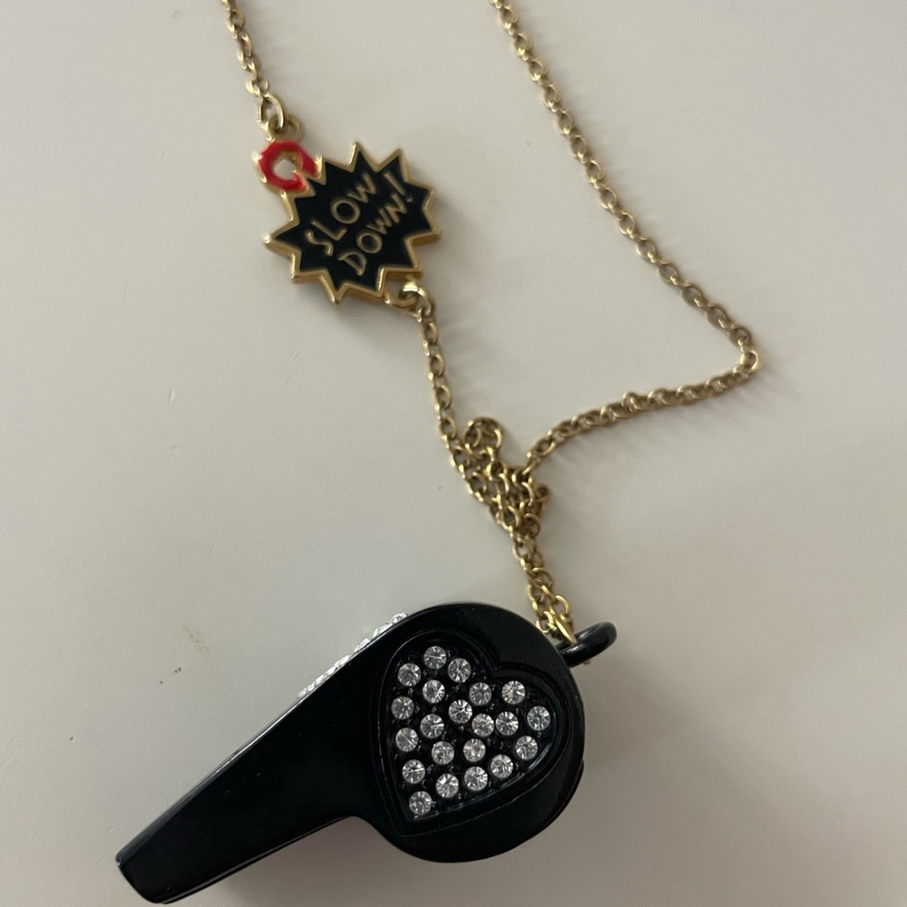 Betsey Johnson Long Chain Whistle Necklace